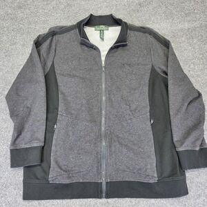 Lauren Ralph Lauren Active 2XL Full Zip Gray Jacket Long Sleeve Cotton Blend